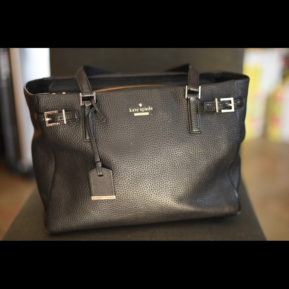 Kate Spade Black Pebbled Leather Satchel Bag
